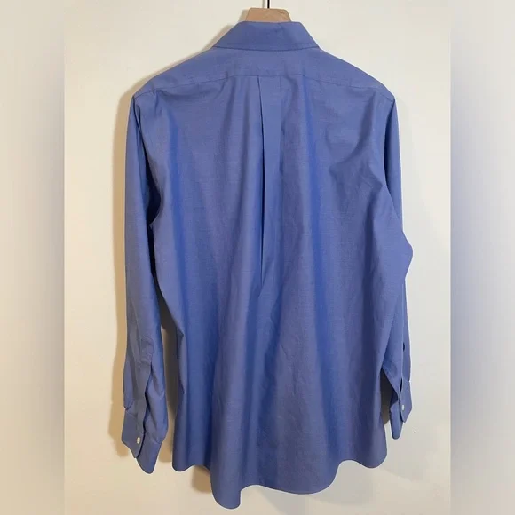 BROOKS BROTHERS Mens 16-34 Dress Shirt Traditional Fit Non Iron Blue Button Down - Picture 3 of 9